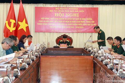 Hiệp đồng triển khai nhiệm vụ luyện tập Khối xe Nghi trượng