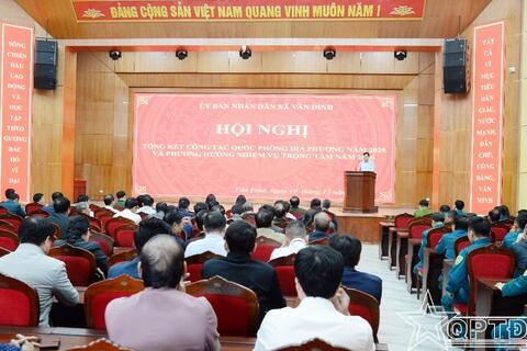 Xã Vân Đình tổ chức Hội nghị tổng kết công tác quốc phòng địa phương