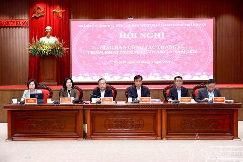 Thành phố Hà Nội: Giao ban công tác tháng 2, triển khai nhiệm vụ tháng 3 năm 2026