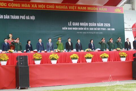 Lễ giao nhận quân tại điểm số 1 Ban Chỉ huy PTKV 1 - Sóc Sơn