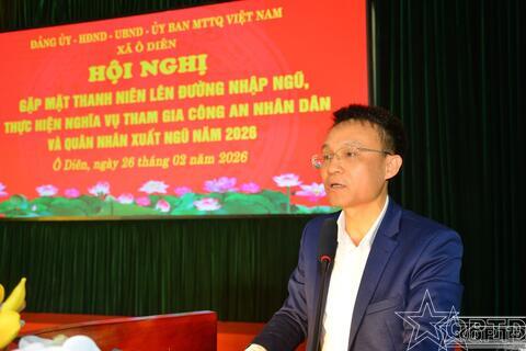 Xã Ô Diên gặp mặt thanh niên chuẩn bị lên đường nhập ngũ