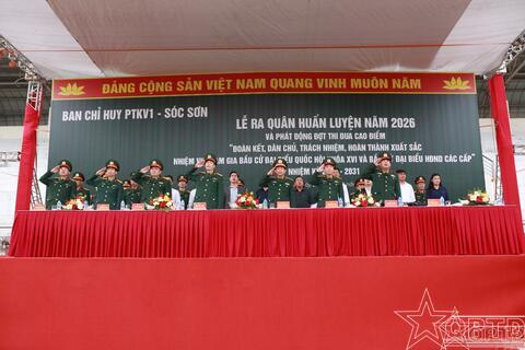 Ban CHPTKV 1-Sóc Sơn tổ chức Lễ Ra quân huấn luyện năm 2026